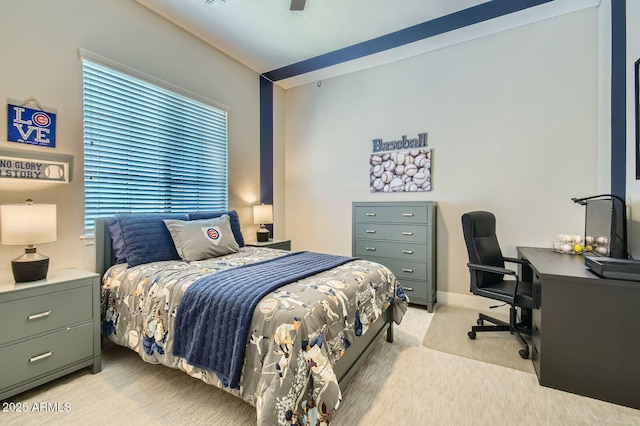 1890 E Sagittarius Pl, Chandler, AZ 85249 - bedroom with a desk, light colored carpet, and ceiling fan