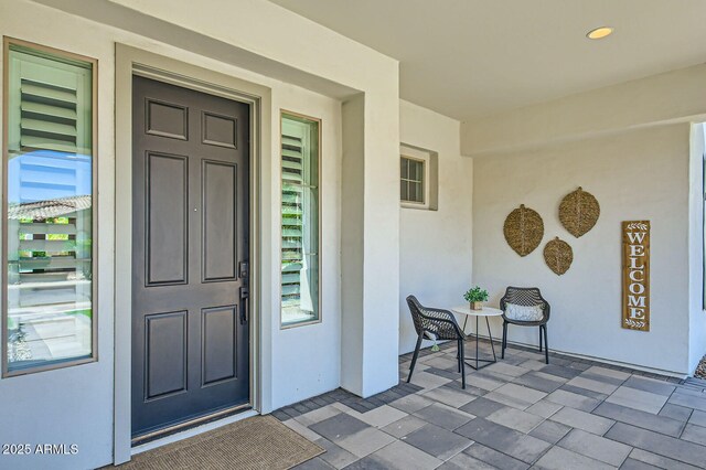 1890 E Sagittarius Pl, Chandler, AZ 85249 - property entrance with stucco siding