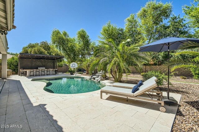 1890 E Sagittarius Pl, Chandler, AZ 85249 - view of swimming pool featuring a patio and a fenced backyard