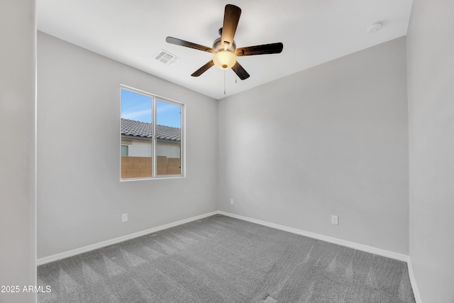 8944 N 180th Dr, Waddell, AZ 85355 - carpeted spare room featuring baseboards, a ceiling fan, and visible vents