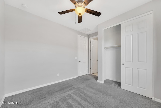 8944 N 180th Dr, Waddell, AZ 85355 - unfurnished bedroom featuring visible vents, baseboards, carpet flooring, and ceiling fan