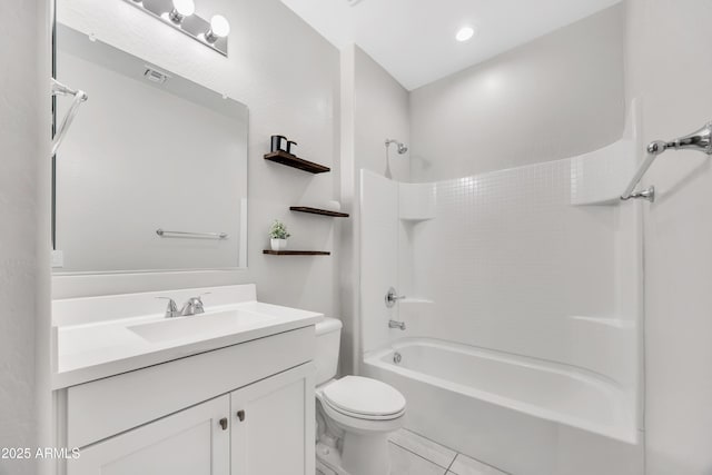 8944 N 180th Dr, Waddell, AZ 85355 - bathroom featuring tile patterned flooring, vanity,  shower combination, and toilet