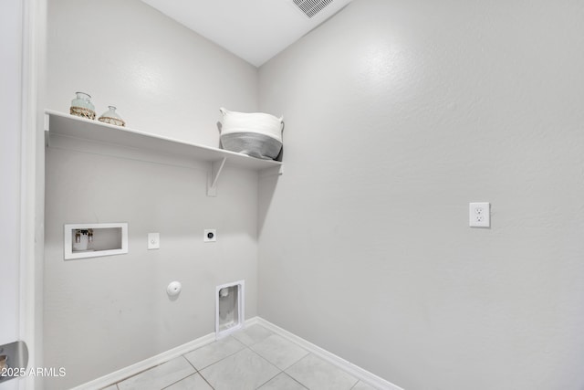 8944 N 180th Dr, Waddell, AZ 85355 - washroom featuring electric dryer hookup, baseboards, washer hookup, visible vents, and laundry area