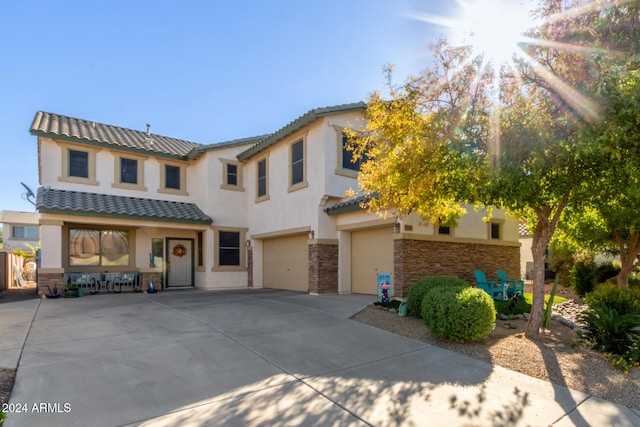 view of front of home featuring a garage