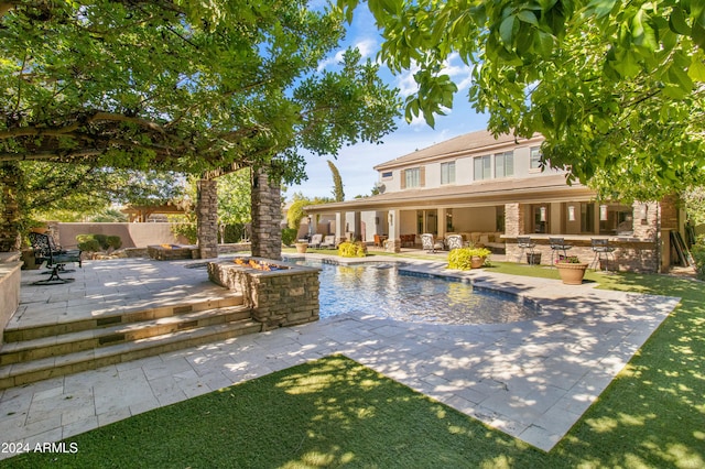 view of pool with a patio