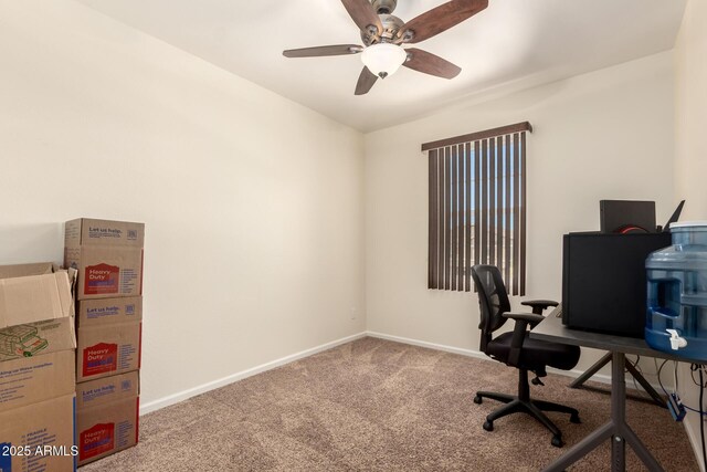 13123 W Cottontail Ln, Peoria, AZ 85383 - office space with carpet, baseboards, and a ceiling fan