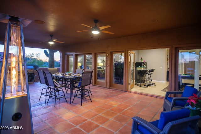 view of patio with ceiling fan