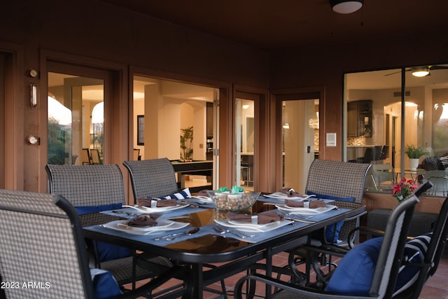 view of dining space