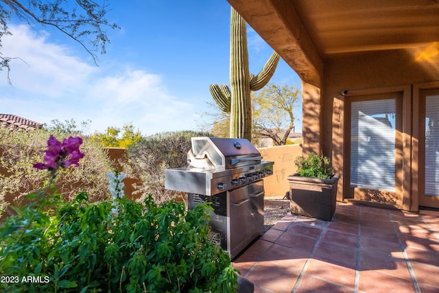 view of patio featuring area for grilling