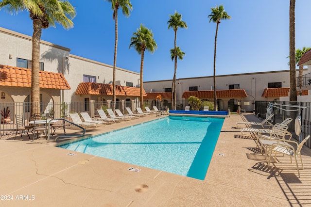 view of pool with a patio area