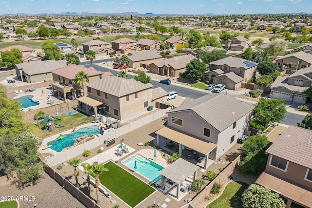 bird's eye view with a residential view