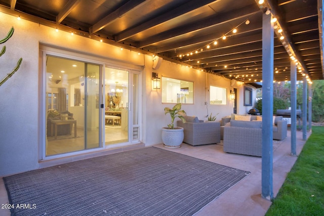 view of patio with an outdoor hangout area