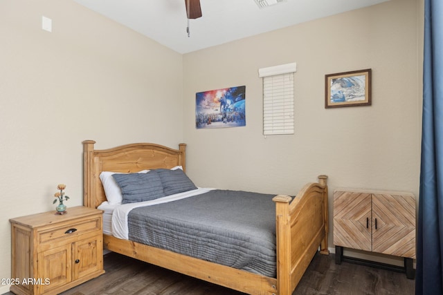 11048 E Quintana Ave, Mesa, AZ 85212 - bedroom with dark wood-type flooring and ceiling fan