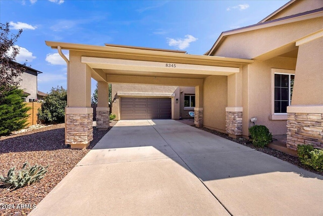 view of garage