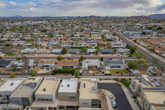 aerial view with a mountain view