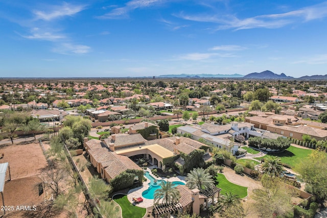 10894 E Turquoise Ave, Scottsdale, AZ 85259 - birds eye view of property featuring a mountain view and a residential view