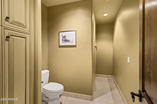 10894 E Turquoise Ave, Scottsdale, AZ 85259 - bathroom with tile patterned floors, baseboards, toilet, and recessed lighting