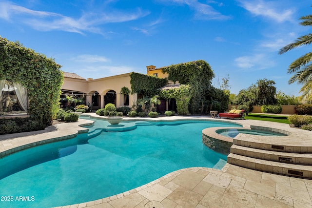 10894 E Turquoise Ave, Scottsdale, AZ 85259 - view of swimming pool featuring a pool with connected hot tub