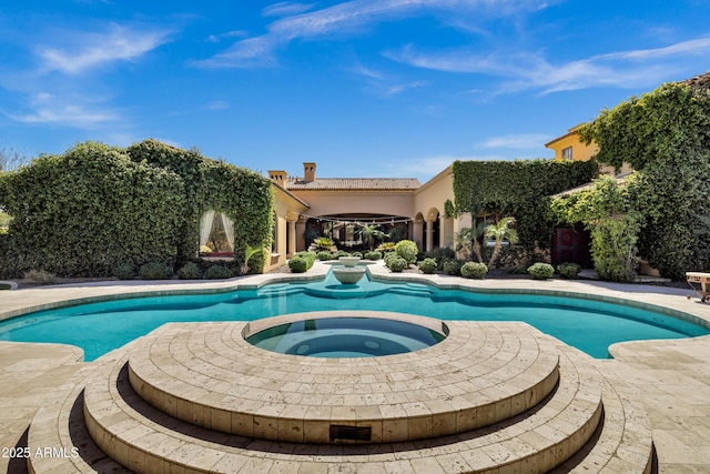 10894 E Turquoise Ave, Scottsdale, AZ 85259 - view of pool with a pool with connected hot tub