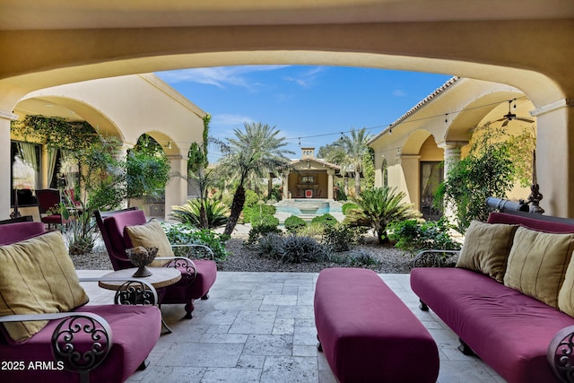 10894 E Turquoise Ave, Scottsdale, AZ 85259 - view of patio / terrace featuring an outdoor living space