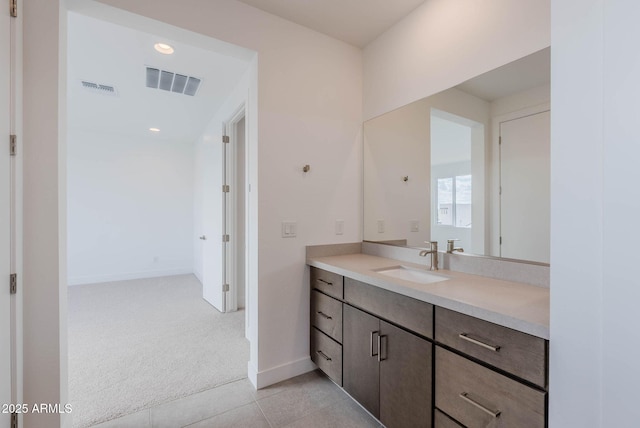 bathroom featuring vanity and tile patterned floors