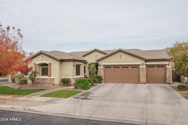 view of front of house with a garage