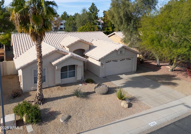 view of front of home with a garage