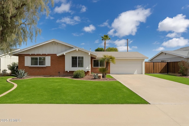 8301 E Indianola Ave, Scottsdale, AZ 85251 - single story home featuring a garage, brick siding, driveway, and board and batten siding