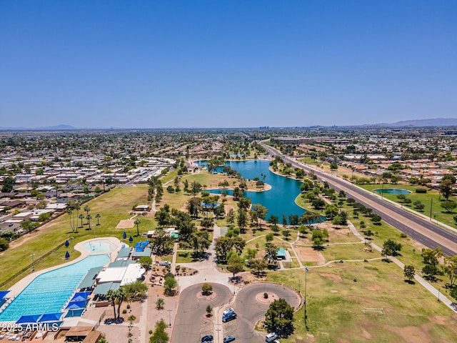 8301 E Indianola Ave, Scottsdale, AZ 85251 - aerial view of residential area with a water and mountain view