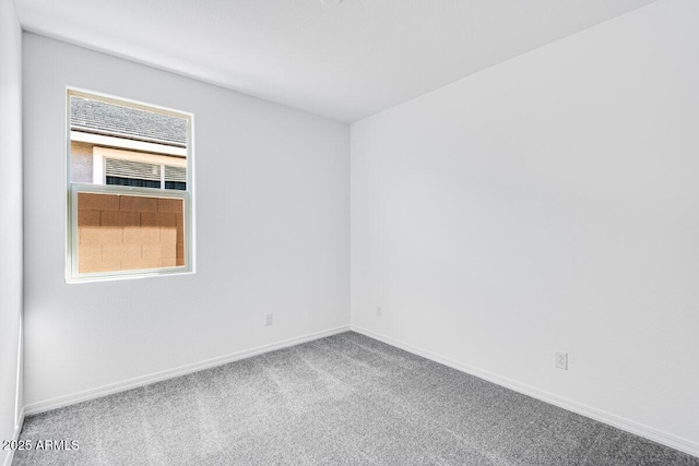 spare room featuring baseboards and carpet flooring