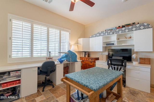 6931 S Four Peaks Way, Chandler, AZ 85249 - office with stone tile floors and ceiling fan