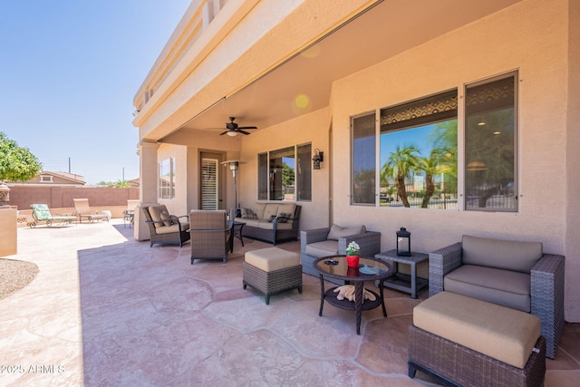 6931 S Four Peaks Way, Chandler, AZ 85249 - view of patio with an outdoor living space and ceiling fan