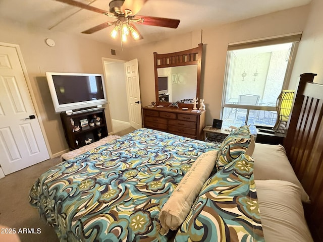 7625 E Camelback Rd Unit B241, Scottsdale, AZ 85251 - bedroom featuring carpet floors and a ceiling fan
