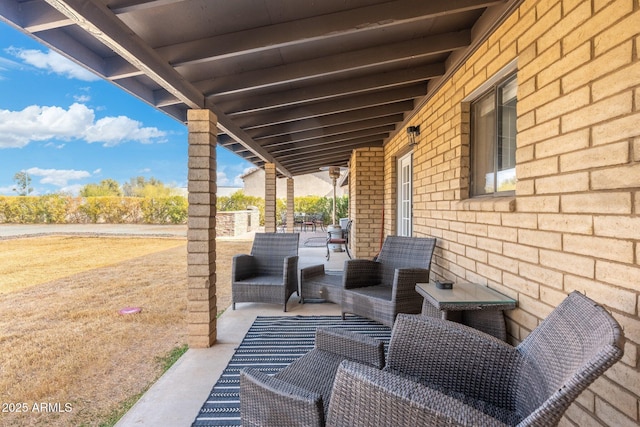 view of patio with an outdoor hangout area