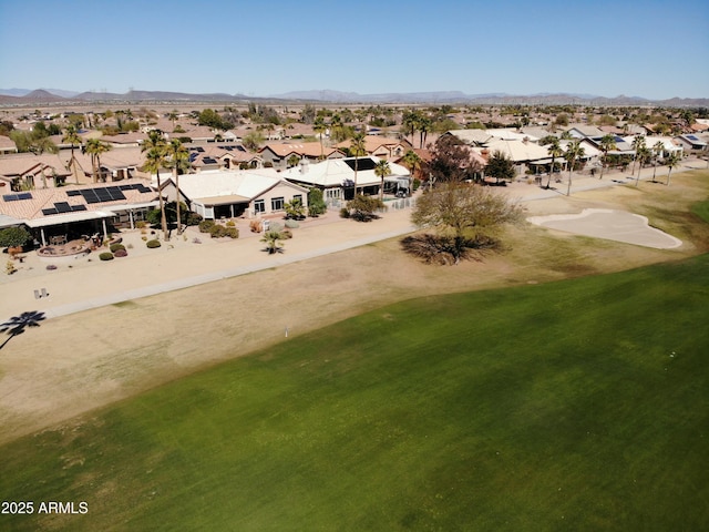 drone / aerial view with a mountain view and a residential view