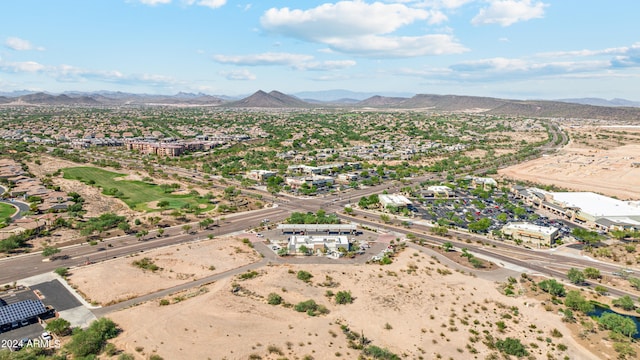 bird's eye view with a mountain view