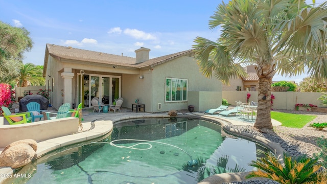 3956 S Hollyhock Pl, Chandler, AZ 85248 - view of pool featuring a fenced in pool, a patio area, and fence