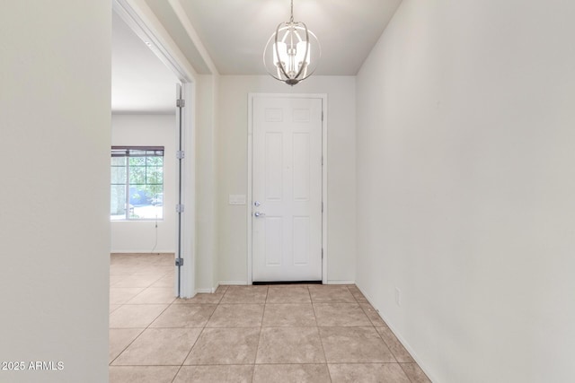 25945 W Runion Dr, Buckeye, AZ 85396 - entrance foyer with a chandelier and light tile patterned floors