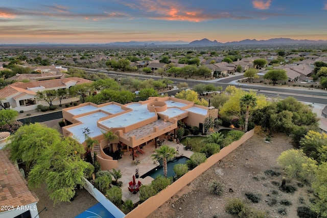aerial view featuring a mountain view