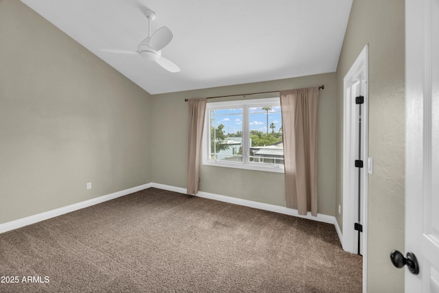 5435 E Cambridge Ave, Phoenix, AZ 85008 - carpeted spare room with lofted ceiling and ceiling fan