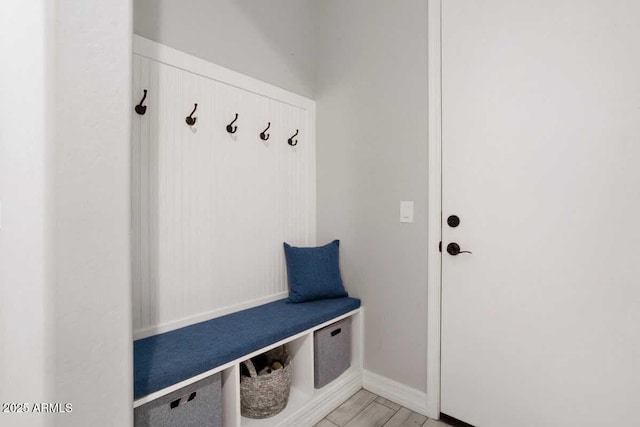 mudroom with baseboards