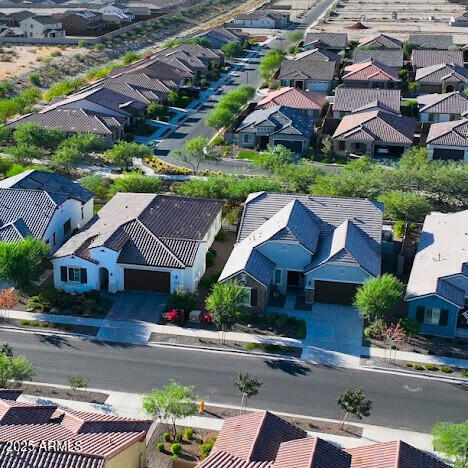 aerial view with a residential view