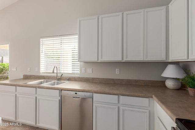1713 N Sinova, Mesa, AZ 85205 - kitchen with a sink, light countertops, white cabinets, and appliances with stainless steel finishes