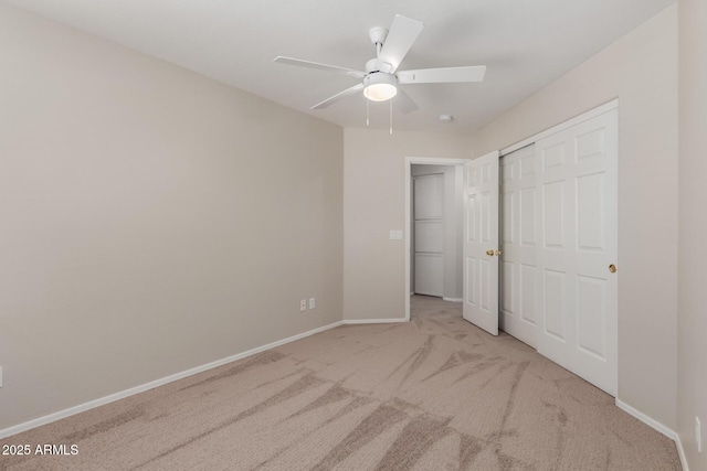 1713 N Sinova, Mesa, AZ 85205 - unfurnished bedroom with a closet, ceiling fan, baseboards, and carpet floors