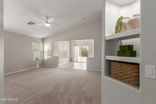 1713 N Sinova, Mesa, AZ 85205 - carpeted spare room with a wealth of natural light, visible vents, baseboards, and a ceiling fan