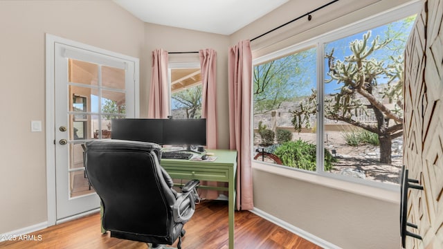 116 E Mountain Sky Ave, Phoenix, AZ 85048 - office with baseboards and wood finished floors