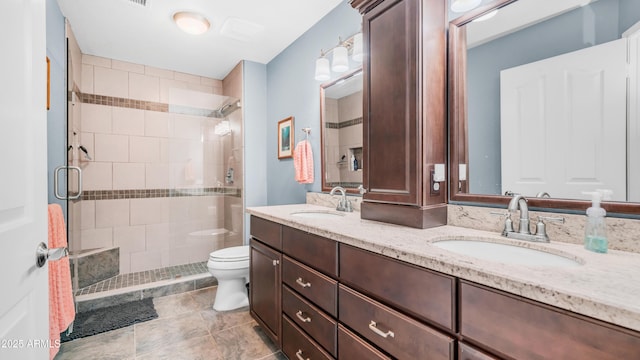 116 E Mountain Sky Ave, Phoenix, AZ 85048 - bathroom featuring double vanity and a shower stall