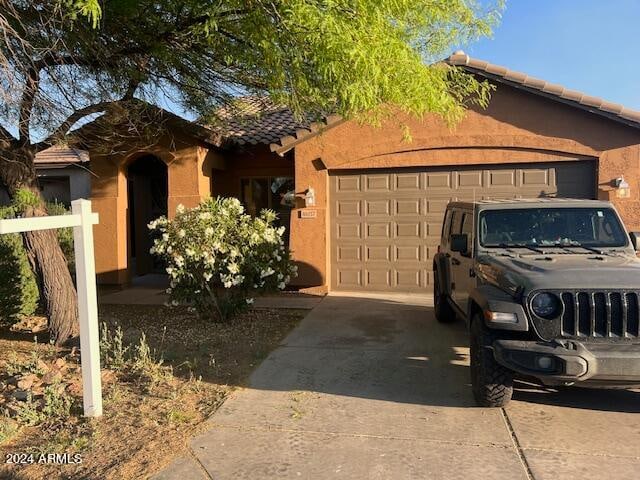 view of front of house with a garage