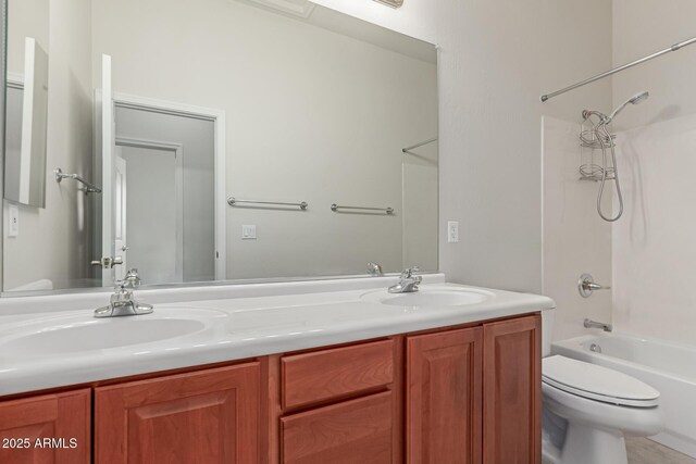 13007 W Tuckey Ct, Glendale, AZ 85307 - bathroom with double vanity, bathtub / shower combination, and toilet