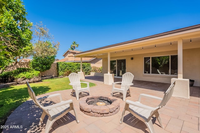 4349 W Cielo Grande, Glendale, AZ 85310 - view of patio / terrace featuring an outdoor fire pit